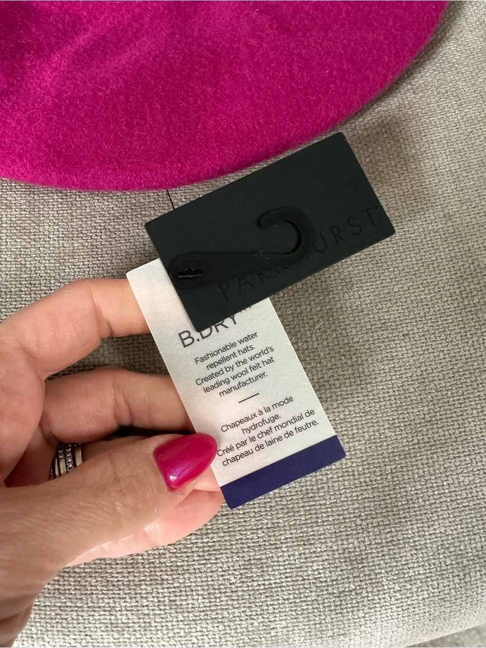 NWT Parkhurst Classic 100% Wool Basque Unisex Beret - bright pink - Picture 2 of 4